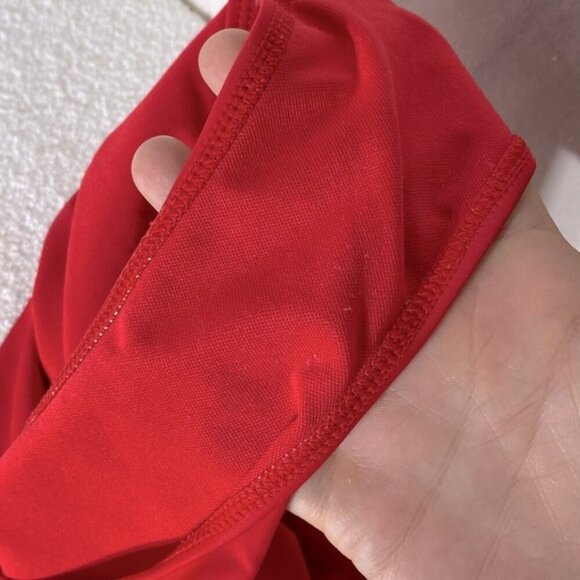 TiniBikini Red One Piece Swimsuit Bathing Suit With Sheer Mesh Cutouts S - Picture 10 of 13